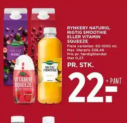 MENY RYNKEBY NATURIG, RIGTIG SMOOTHIE ELLER VITAMIN SQUEEZE tilbud