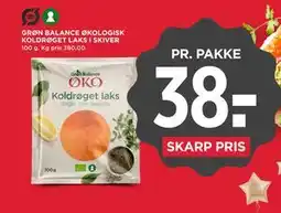 MENY GRØN BALANCE ØKOLOGISK KOLDRØGET LAKS I SKIVER tilbud