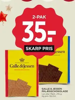 MENY GALLE & JESSEN PÅLÆGSCHOKOLADE tilbud