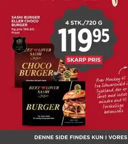 MENY SASHI BURGER ELLER CHOCO BURGER tilbud