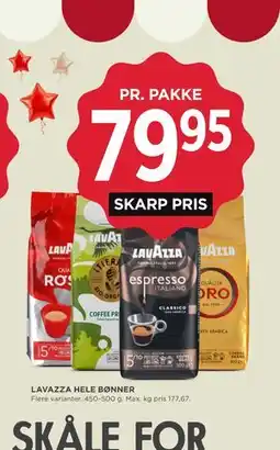 MENY LAVAZZA HELE BØNNER tilbud