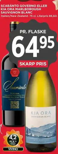 MENY SCARÁNTO GOVERNO ELLER KIA ORA MARLBOROUGH SAUVIGNON BLANC tilbud