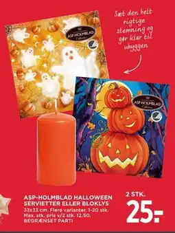 MENY ASP-HOLMBLAD HALLOWEEN SERVIETTER ELLER BLOKLYS tilbud