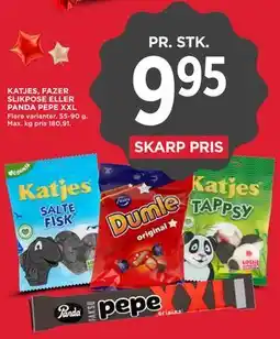 MENY KATJES, FAZER SLIKPOSE ELLER PANDA PEPE XXL tilbud