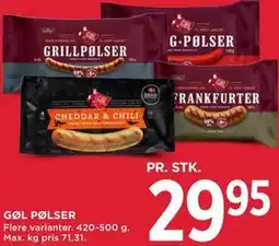 MENY GØL PØLSER tilbud