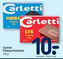 REMA 1000 Carletti Pålægschokolade tilbud