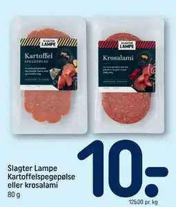 REMA 1000 Slagter Lampe Kartoffelspegepølse eller krosalami tilbud