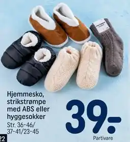 REMA 1000 Hjemmesko, strikstrømpe med ABS eller hyggesokker tilbud