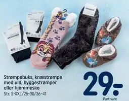 REMA 1000 Strømpebuks, knæstrømpe med uld, hyggestrømper eller hjemmesko tilbud