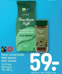 REMA 1000 Peter Larsen Kaffe Hele bønner eller instant tilbud