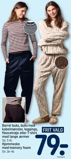 REMA 1000 Barrel buks, buks med kabelmønster, leggings, fleecetrøje eller T-shirt med lange ærmer tilbud