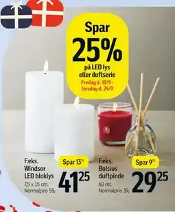 Føtex Spar 25% på LED lys eller duftserie tilbud