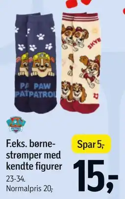 Føtex børnestrømper med kendte figurer tilbud