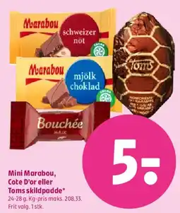 Coop 365 Mini Marabou, Cote D'or eller Toms skildpadde tilbud