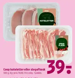 Coop 365 Coop koteletter eller stegeflæsk tilbud
