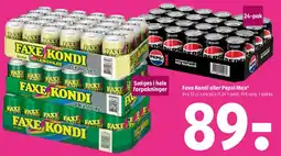 Coop 365 Faxe Kondi eller Pepsi Max (24-pak) tilbud