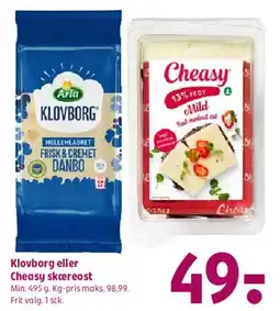 Coop 365 Klovborg eller Cheasy skæreost tilbud