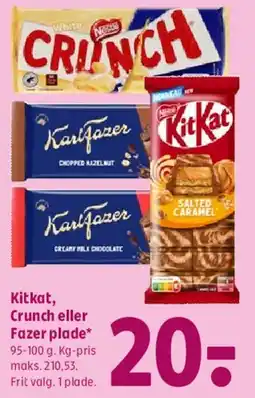 Coop 365 KitKat, Crunch eller Fazer plade tilbud