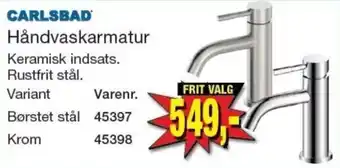 Carlsbad håndvaskarmatur