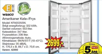 Wasco Amerikaner Køle-/Frys