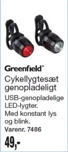 Harald Nyborg Greenfield Cykellygtesæt genopladeligt tilbud