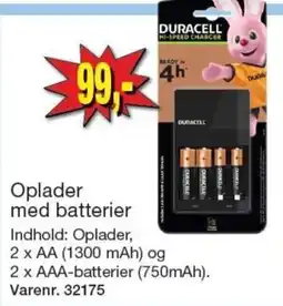 Harald Nyborg Duracell oplader med batterier tilbud