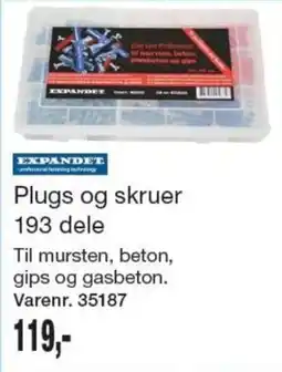Harald Nyborg Expandet plugs og skruer tilbud