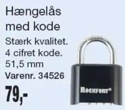 Harald Nyborg Rockfort Hængelås med kode tilbud