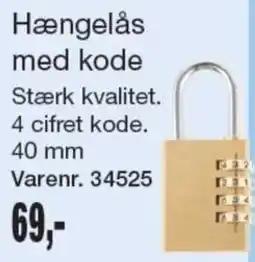 Harald Nyborg Hængelås med kode tilbud