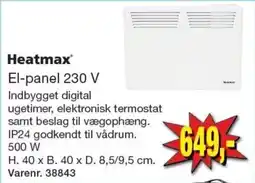 Harald Nyborg Heatmax el-panel 230 v tilbud