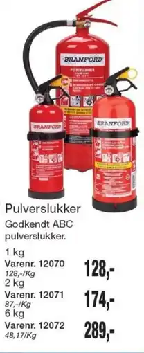 Harald Nyborg Branford pulverslukker tilbud