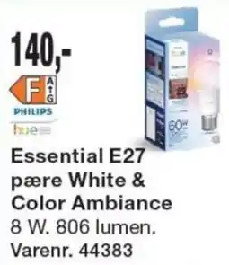 Harald Nyborg Philips hue Essential E27 pære White & Color Ambiance tilbud