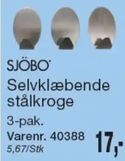 Harald Nyborg Sjöbo selvklæbende stålkroge tilbud