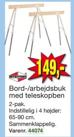 Harald Nyborg Bord-/arbejdsbuk med teleskopben tilbud