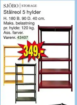 Harald Nyborg Stålreol 5 hylder tilbud