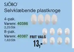 Harald Nyborg SJÖBO Selvklæbende plastkroge tilbud