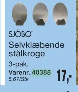 Harald Nyborg SJÖBO Selvklæbende stålkroge tilbud