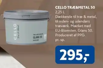 Cello træ & metal glans 50