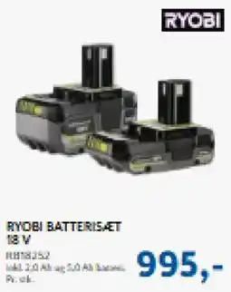 Davidsen Ryobi batterisæt 18 v tilbud