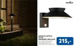 Davidsen Nordlux Justina Solar Udendørs Væglampe tilbud