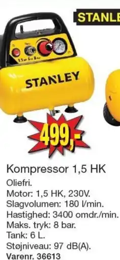 Harald Nyborg Kompressor 1,5 HK tilbud