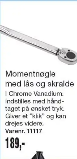 Harald Nyborg Momentnøgle med lås og skralde tilbud