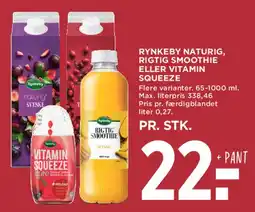 MENY Rynkeby Naturig / Rigtig Smoothie / Vitamin Squeeze tilbud