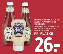 MENY Heinz tomatketchup eller mayonnaise (squeeze) tilbud
