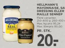 MENY Hellmann's mayonnaise / Maille sennep tilbud