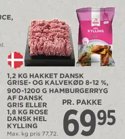 MENY 1,2 kg hakket dansk grise- og kalvekød / pakkekød tilbud