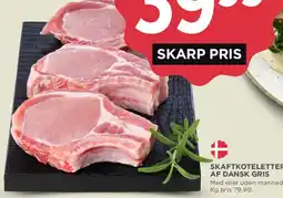 MENY Skaftkoteletter af dansk gris tilbud