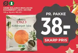 MENY Grøn Balance økologisk koldrøget laks i skiver tilbud