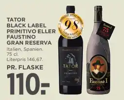 MENY Økologisk Rosso Toscana / Tator Black Label / Faustino I Gran Reserva tilbud