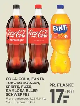 MENY Coca‑Cola / Fanta / Tuborg Squash / Sprite / Ramlösa / Schweppes (flere varianter) tilbud